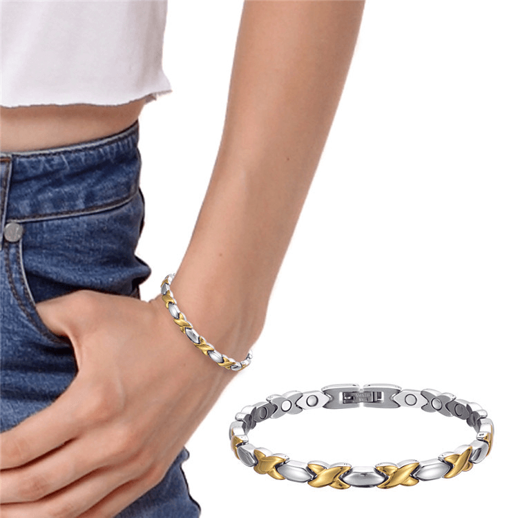 bracelet femme croix dorees